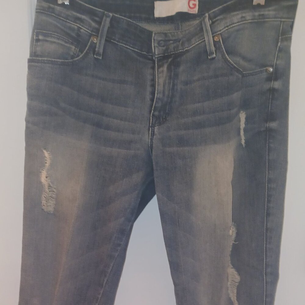 G by Guess Distressed Straight Leg Jeans